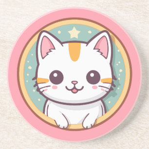 Cute Japanese Cat Kawaii Kitten Coaster