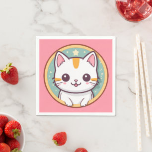 Cute Japanese Cat Kawaii Kitten Napkins