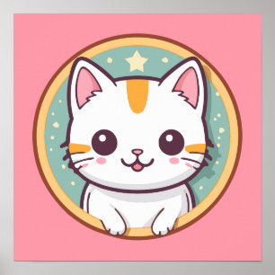 Cute Japanese Cat Kawaii Kitten Poster