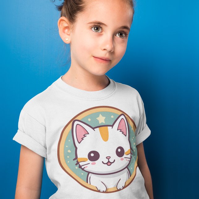 Cute Japanese Cat Kawaii Kitten T-Shirt (Creator Uploaded)