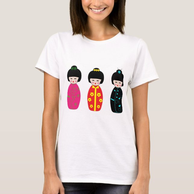 cute japanese doll designed t- shirt for women (Front)
