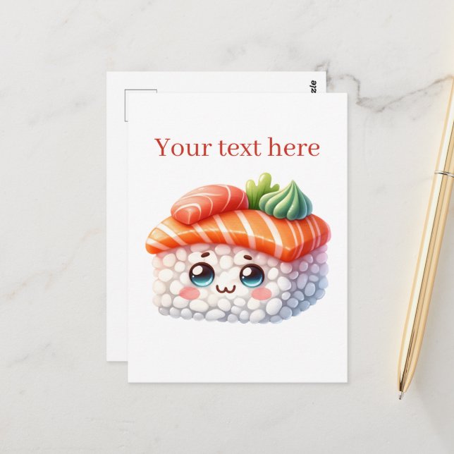 Cute Japanese food add message  Postcard (Front/Back In Situ)