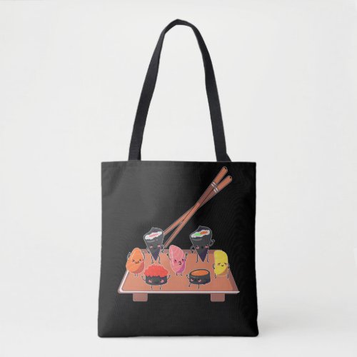 Cute Japanese Food Happy Dancing Sushi Tote Bag