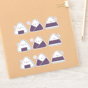Cute Japanese Food Onigiri Rice Balls Funny Sticker