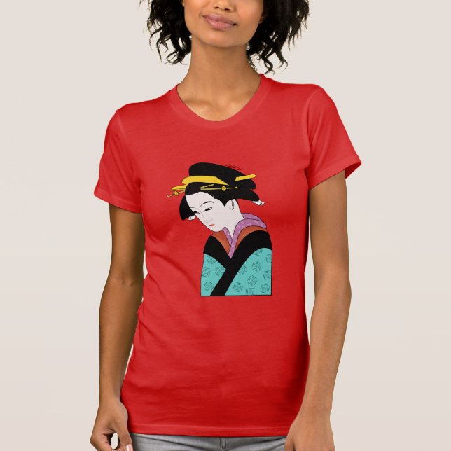Cute Japanese Geisha T-Shirt (Front)