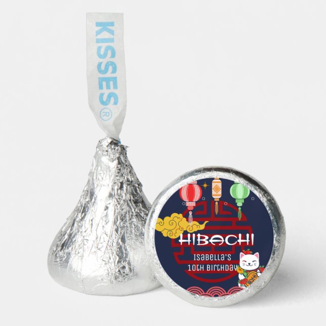 Cute Japanese Hibachi Dinner Birthday Party  Hershey®'s Kisses® (Front)