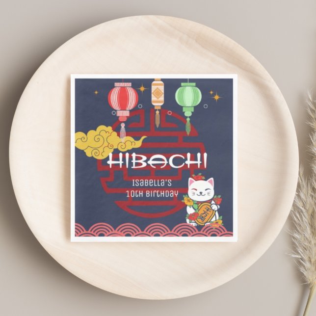Cute Japanese Hibachi Dinner Birthday Party  Napkins (Creator Uploaded)
