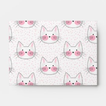 Cute Japanese Kawaii Kitty Cats Envelope by DoodleDeDoo at Zazzle