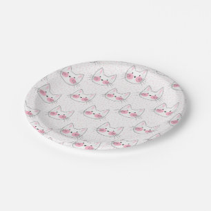 Cute Japanese Kawaii Kitty Cats Paper Plates