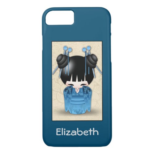 Cute Japanese Kokeshi Doll Personalized iPhone 87 Case