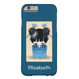 Cute Japanese Kokeshi Doll Personalized Barely There iPhone 6 Case