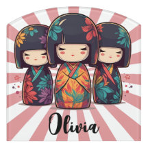Cute Japanese Kokeshi Dolls
