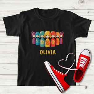 Cute Japanese Kokeshi Dolls T-Shirt