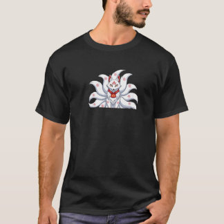Cute Japanese Nine-Tailed Kitsune Fox with Sakura T-Shirt