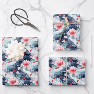 Cute Japanese pattern tiled party Wrapping Paper Sheets