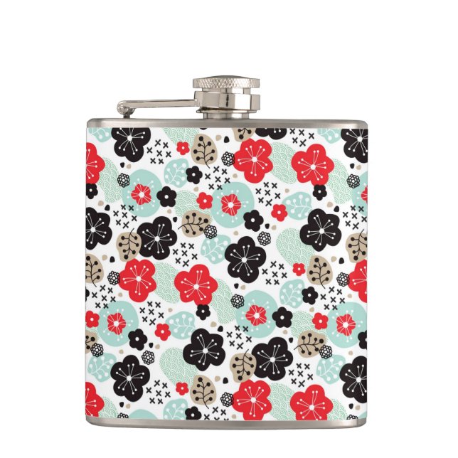 Cute Japanese patterns design Flask (Front)