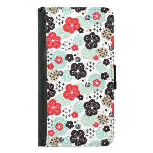Cute Japanese patterns design Samsung Galaxy S5 Wallet Case