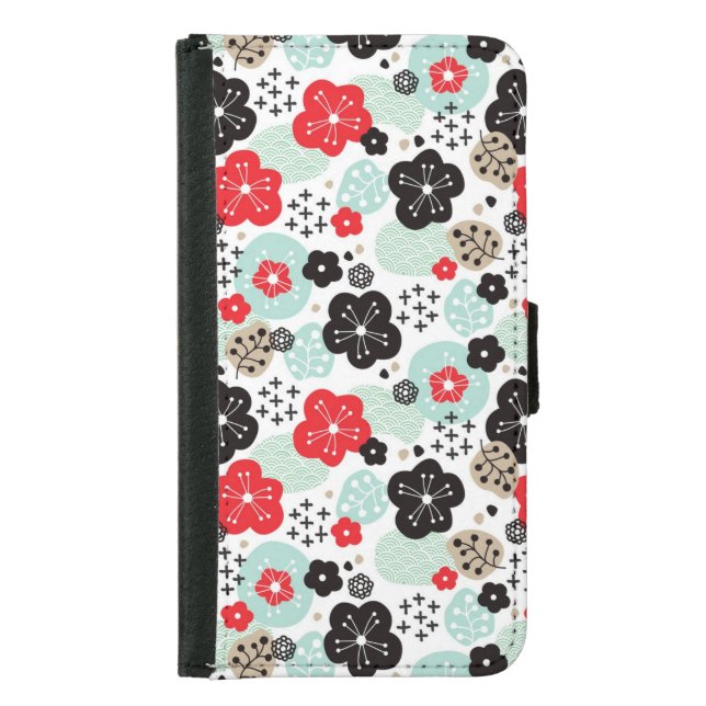 Cute Japanese patterns design Samsung Galaxy Wallet Case (Front)
