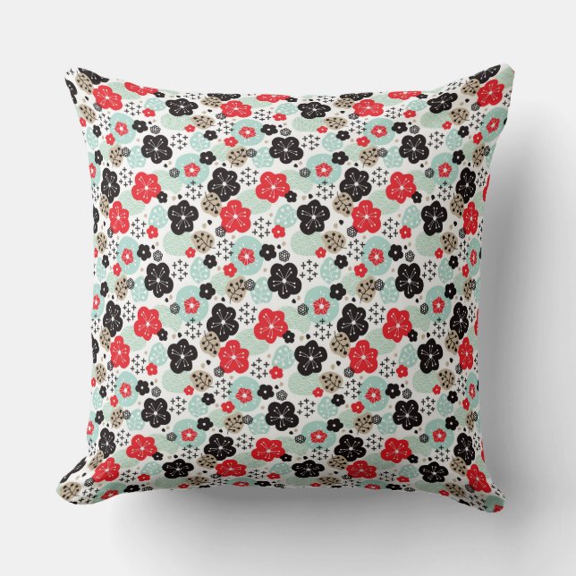 Cute Japanese patterns design Throw Pillow (Front)