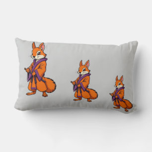 Cute Japanese Samurai Squirrel Lumbar Pillow
