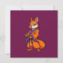 Cute Japanese Samurai Squirrel