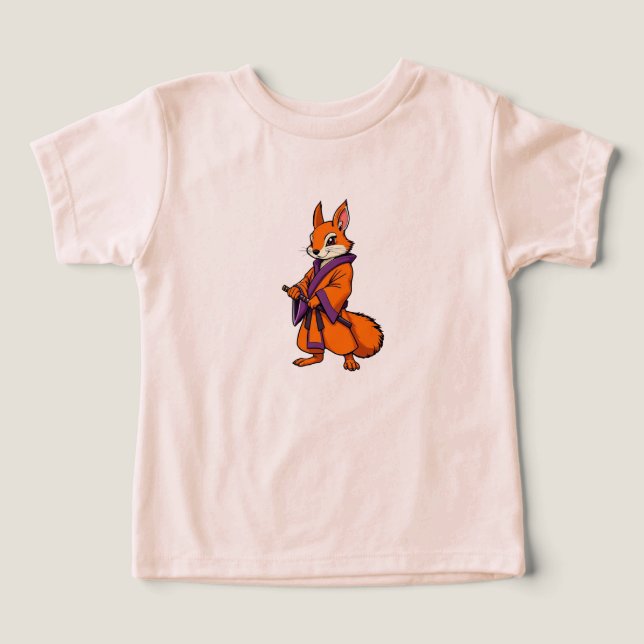 Cute Japanese Samurai Squirrel Toddler T-shirt (Design Front)