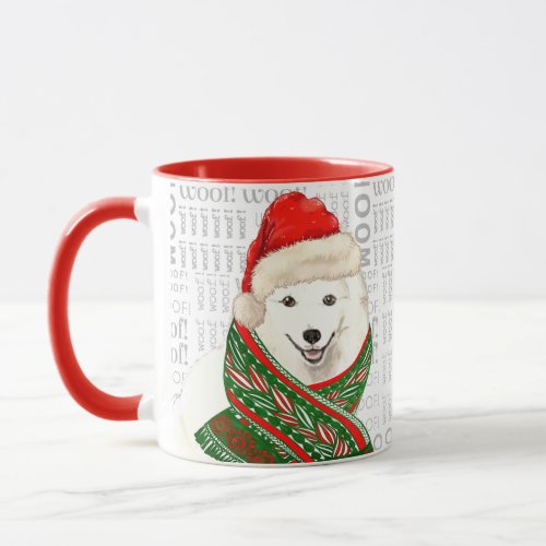 Cute Japanese Spitz Dog Lover Christmas Holiday Mug