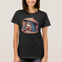 Cute Japanese Style Cozy Kitten Women's T-Shirt.