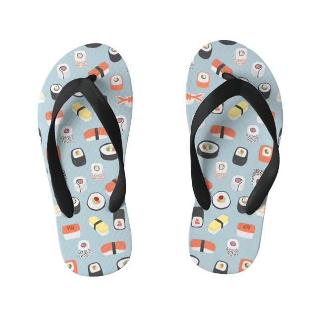 Cute Japanese Sushi Kid's Flip Flops (Footbed)