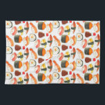 Cute Japanese Sushi Kitchen Towel<br><div class="desc">This design features a variety of japanese sushi</div>