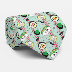 Cute Japanese Sushi Lover Golfing Pattern Neck Tie