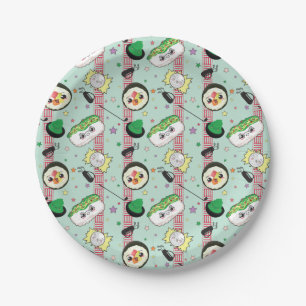 Cute Japanese Sushi Lover Golfing Pattern  Paper Plates