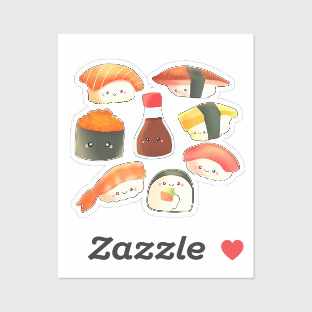 Cute Japanese Sushi  Sticker (Sheet)