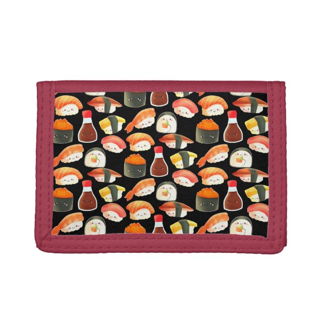 Cute Japanese Sushi Trifold Wallet (Front)
