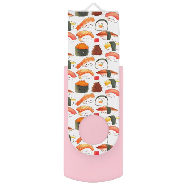 Cute Japanese Sushi USB Swivel Flash Drive (Back (Vertical))