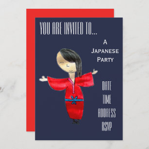 Cute Japanese themed Japan party Invitation