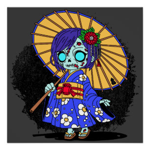 Cute Japanese Zombie Poster