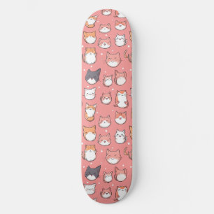 Cute Japapese Anime Cats Pattern Skateboard