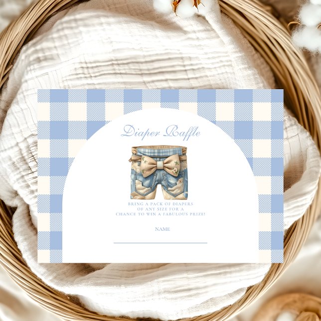 Cute Jean Baby Denim Baby Shower Diapper Raffle Enclosure Card (Creator Uploaded)