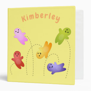 Cute jelly babies candy sweets cartoon 3 ring binder
