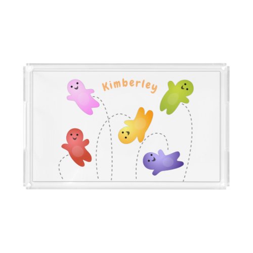 Cute jelly babies candy sweets cartoon acrylic tray