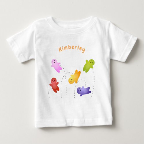 Cute jelly babies candy sweets cartoon baby T_Shirt