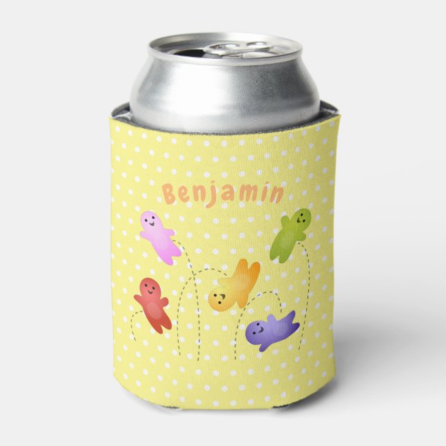 Cute jelly babies candy sweets cartoon can cooler (Can Front)
