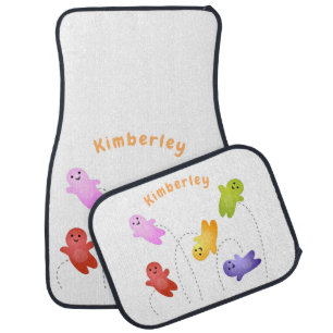 Cute jelly babies candy sweets cartoon  car floor mat