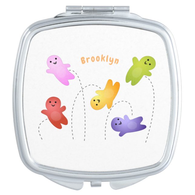 Cute jelly babies candy sweets cartoon compact mirror (Front)