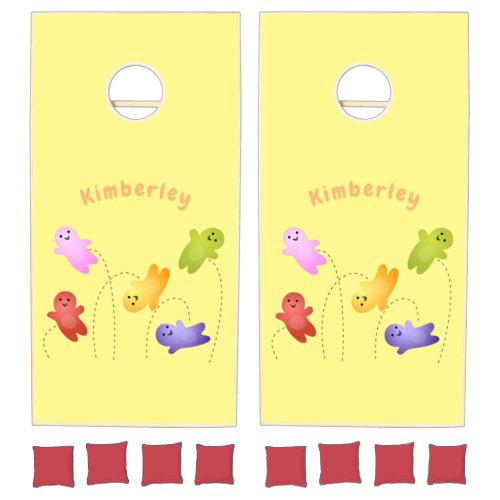 Cute jelly babies candy sweets cartoon cornhole set