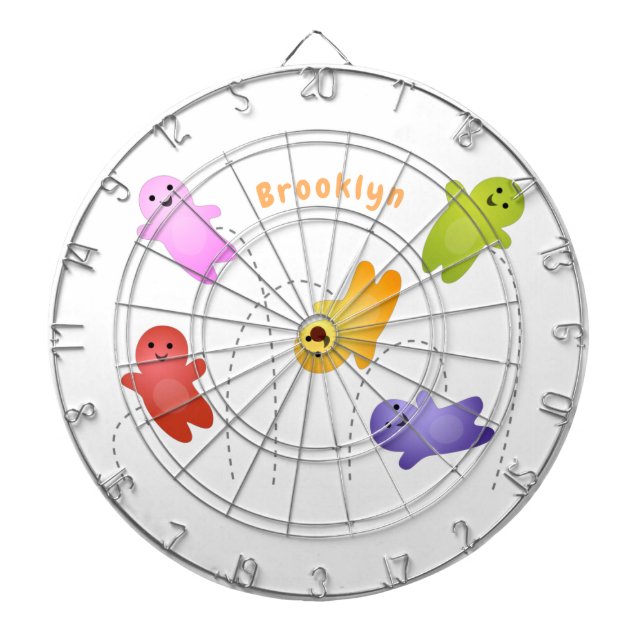 Cute jelly babies candy sweets cartoon dart board (Front)
