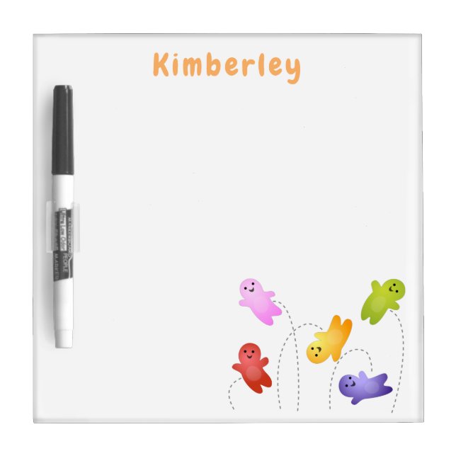 Cute jelly babies candy sweets cartoon dry erase board (Front)