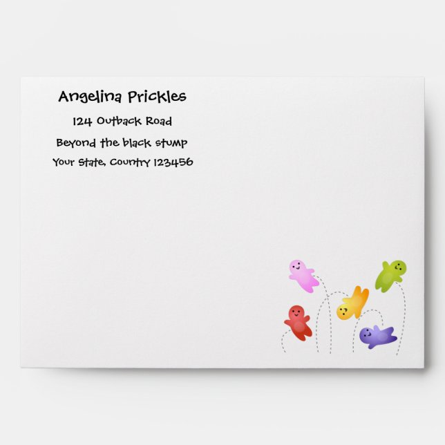 Cute jelly babies candy sweets cartoon envelope (Front)