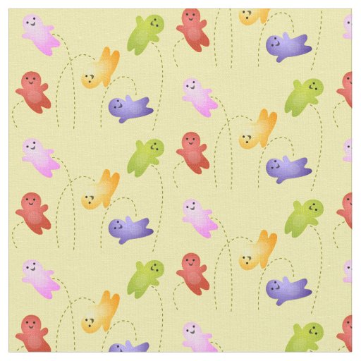 Cute jelly babies candy sweets cartoon fabric